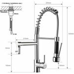 product_image_name-Generic-Robinet Cuisine Mitigeur avec douchette extractible Moderne Bec Haut en Laiton Rotatif 360°-4