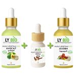 LY BIO PACK HUILE AVOCAT 50ml - PIPETTE + HUILE ESSENTIEL GIROFLE 10ML + HUILE JOJOBA 50ML - PIPETTE