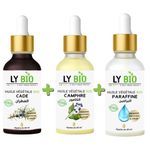 LY BIO PACK HUILE CADE 50ML - PIPETTE + HUILE CAMPHREE 50ML - PIPETTE + HUILE PARAFFINE 50ML - PIPETTE