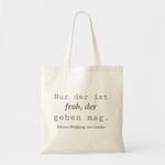 product_image_name-Generic-Tote bag Last quote from Goethe the one who is happy Unique, haute qualité-1