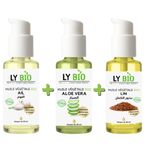 LY BIO PACK HUILE AIL 50ML - POMPE + HUILE ALOE VERA 50ml - POMPE + HUILE LIN 50ML - POMPE