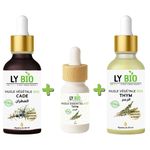 LY BIO PACK HUILE CADE 50ML - PIPETTE + HUILE ESSENTIEL THYM 10ML + HUILE THYM 50ML - PIPETTE