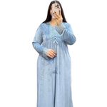 product_image_name-Generic-روب مخمل ليلي، قميص نوم رقم مرجعي-123، مقاس XL، أزرق سماوي-2