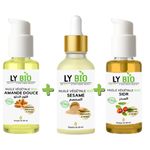 LY BIO PACK HUILE AMANDE DOUCE 50ml - POMPE + HUILE SESAME 50ml - PIPETTE + HUILE SIDR 50ML - POMPE