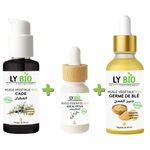 LY BIO PACK HUILE CADE 50ML - POMPE + HUILE ESSENTIEL EUCALYPTUS 10ML + HUILE GERME DE BLE 50ML - PIPETTE