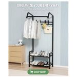 product_image_name-Generic-Portant à Vêtements Moderne avec Étagères à Chaussures – Support Métallique Multifonction pour Entrée, Chambre ou Bureau – Design Élégant et Robuste-1