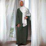 product_image_name-Sans Demi Mesure-Abaya Basic jazz Kaki, robe longue élégante pudique Women's dress islamic modest tenue salat pas cher-1