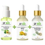LY BIO PACK HUILE AVOCAT 50ml - POMPE + HUILE MAIS 50ML - PIPETTE + HUILE ROMARIN 50ml - PIPETTE