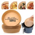 product_image_name-Generic-Lot de 50 Papier Doublure Sulfurisé Rond pour Friteuse à Air/20cmx4,5cm-Maron-1