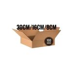 Carton Box 100 pièces de carton taille 30/16/8 cm pour emballer vos produit et les protéger