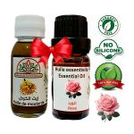 Palmarès des terroirs Marocains Huile Essentielle de Rose 10ml Essence fragrance 100% naturelle + Huile végétale de moutarde (soins capillaires, antichute, pellicules) 60ml