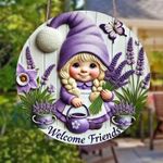 product_image_name-Generic-Enseigne de Bienvenue Charmante Ferme - Décor Murale en Bois avec Lavande, Papillons et Illustration d'Adorable Fille, Idéale pour les Vacances Printanières et Estivales, Utilisation Intérieure/Extérieure, Sans Électricité Requise, Format Plat 2D-2