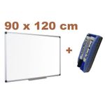 M Office Tableau Blanc Magnétique effaçable Sec Blanc 90x120cm,Brosse Spécial,2 Marqueurs