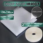 Drop Stop ناموسية نافذة ذاتية اللصق مع شريط تركيبي ذاتي اللصق 130x150 سم