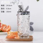 product_image_name-Generic-Bouteille en verre relief avec paille et couvercle-2