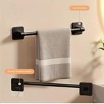 product_image_name-Generic-Porte-Serviettes Adhésif 40 cm – Fixation Murale Sans Perçage, Aluminium Noir Antirouille-2