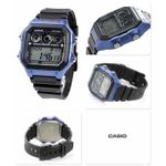 product_image_name-Casio-Montre homme en caoutchouc noir contour bleu - AE-1300WH-2AVDF - DURÉE DE VIE DE LA BATTERIE DE 10 ANS – -4