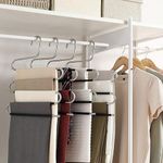 Lot de 3 cintres en Acier Inoxydable étal à 5 couches pour pantalons,serviettes