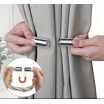 product_image_name-Generic-2 pièces Attaches de rideau magnétiques dorées en forme de casque minimaliste pour décoration de fenêtre de maison, bureau, salon-4