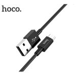 product_image_name-Hoco-كابل بيانات سريع الشحن مايكرو-يو إس بي 1 متر- أسود-1