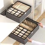 product_image_name-Generic-صندوق تخزين الملابس الداخلية، حاوية قابلة للطي ومقسمة مع غطاء، تخزين مقاوم للغبار للملابس الداخلية لوضعها تحت السرير، مقصورة درج للملابس الداخلية-5