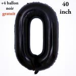 product_image_name-Generic-Ballon chiffre géant anniversaire Noir N° 0  (1M) (40 pouce) +4 Ballons Noir-1