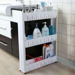 product_image_name-Generic-Étagère de Rangement - Non spécifié - 3 Niveaux - Blanc - Plastique - Sur roulettes-3