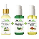 LY BIO PACK HUILE CAMPHREE 50ML - PIPETTE + HUILE HYDRATANTE & NUTRITIVE 50ML - POMPE + HUILE JOJOBA 50ML - POMPE