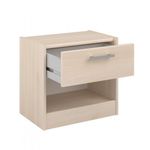 product_image_name-Kitea-Table De Chevet CHARLY 1 Tiroir Avec 1 Niche -  Chêne / Blanc-3