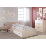 product_image_name-Kitea-Table De Chevet CHARLY 1 Tiroir Avec 1 Niche -  Chêne / Blanc-4