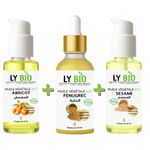 LY BIO PACK HUILE ABRICOT 50ML - POMPE + HUILE FENUGREC 50ML - PIPETTE + HUILE SESAME 50ml - POMPE