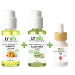 LY BIO PACK HUILE ABRICOT 50ML - POMPE + HUILE ALOE VERA 50ml - POMPE + HUILE ESSENTIEL ROSE 10ML