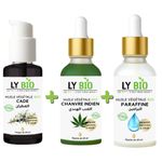 LY BIO PACK HUILE CADE 50ML - POMPE + HUILE HYDRATANTE & NUTRITIVE 50ML - PIPETTE + HUILE PARAFFINE 50ML - PIPETTE