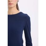 product_image_name-Defacto-تيشيرت كم طويل نسيج مشروط سليم فيت-2