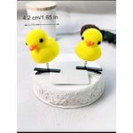 مجموعة من مشابك الشعر على شكل كرتون البط الأصفر – إكسسوار عصري وظريف