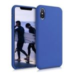 product_image_name-Generic-iphone Xs max حافظة سيليكون لجهاز سليكون وحريري ضد الصدمات (Bleu royal)-1