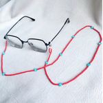 Chaîne de lunettes Pink with Ciel Flower Beads