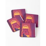 product_image_name-Generic-Sous tasse , 4 Dessous de Verre Illustration de poteau de lion vintage maroc maroc  dessous de plat décoration Personnalisé -2