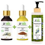 LY BIO PACK HUILE CADE 50ML - PIPETTE + HUILE LIN 50ML - PIPETTE + SHAMPOOING A L'HUILE DE CADE 200ML