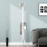 product_image_name-Generic-حامل معاطف معدني بخطافات للمعاطف والقبعات والأوشحة - أبيض-1