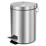 product_image_name-Boston-Poubelle 8L Litres INOX en Acier Inoxydable avec Pédale – Corbeille Métallique 8L pour Bureau, Cuisine et Salle de Bain-3
