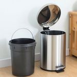 product_image_name-Boston-Poubelle 8L Litres INOX en Acier Inoxydable avec Pédale – Corbeille Métallique 8L pour Bureau, Cuisine et Salle de Bain-7