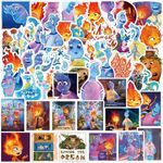 50pcs Crazy Elemental City Stickers Cartoon Water & Fire