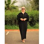 Djellaba élégante noire à zip
