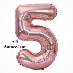 Ballon Chiffre Anniversaire Rose Gold N° 5  (18 pouce)