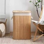 product_image_name-Generic-Panier à Linge Pliable Bambou et Tissu Crème-4