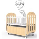 سرير مشاركة للرضع 2 في 1 أرجوحة خشبية مع درج تخزين وناموسية