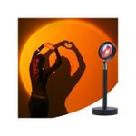 جهاز عرض غروب الشمس بإضاءة ليلية للمنزل أسود