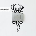 product_image_name-Generic-Sticker Chien Charmeur (6pièces) stick pour Prise autocollant Noir vinyle SP012-1