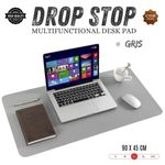 product_image_name-Drop Stop-Tapis de Bureau, Sous Main Bureau en Cuir PU, Grand Tapis de Souris Bureau, Tampon de bureau puissant Cuir Étanche pour Bureau et Maison (Gris- 90 * 45cm)-1